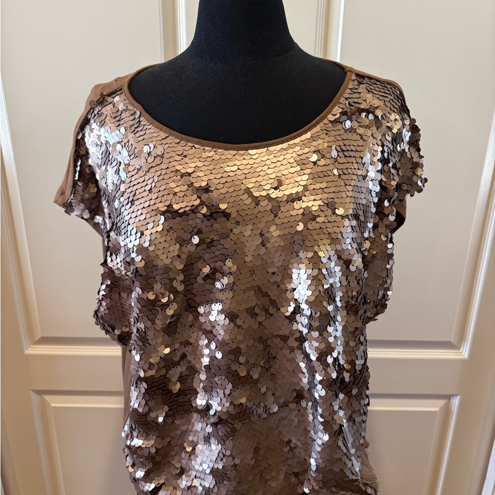 Karen Kane Bronze Sequin Blouse